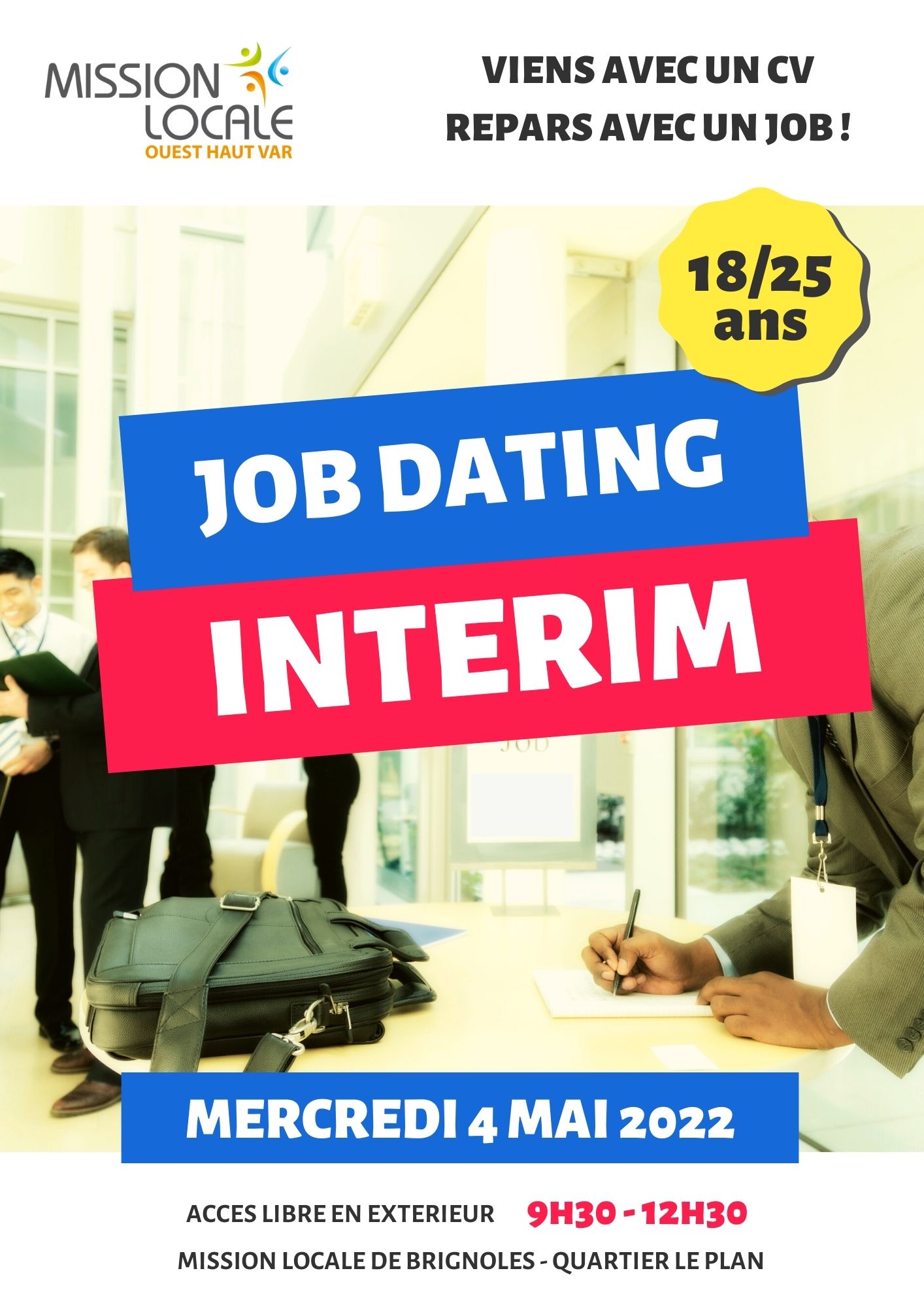 Affiche Job dating intérim Mai 2022
