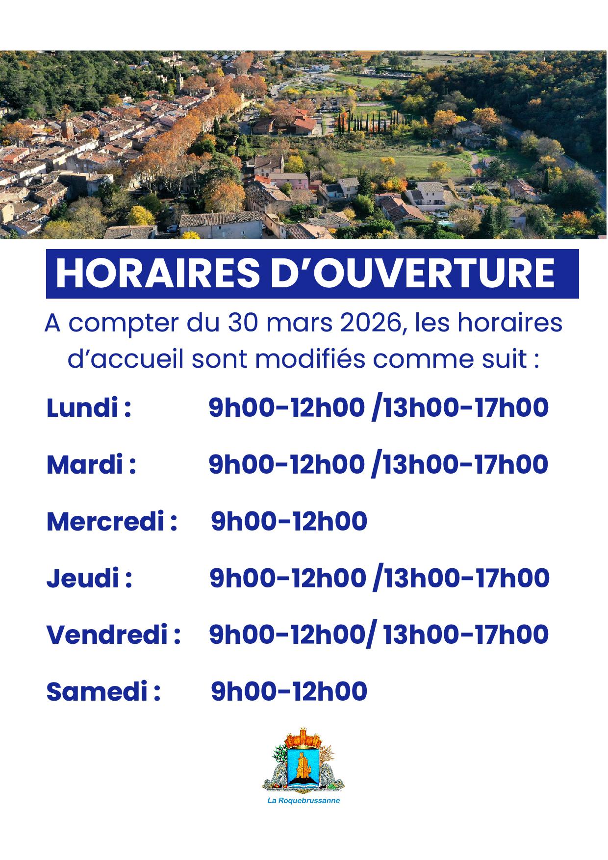 HORAIRES mairie mars 26